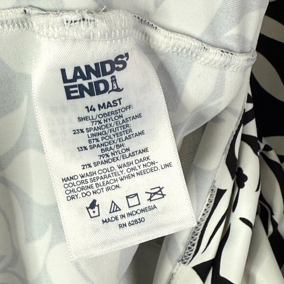 Lands End Floral Square Neck Adjustable Straps Underwire Tankini Top Swimsuit 14 - Picture 4 of 5